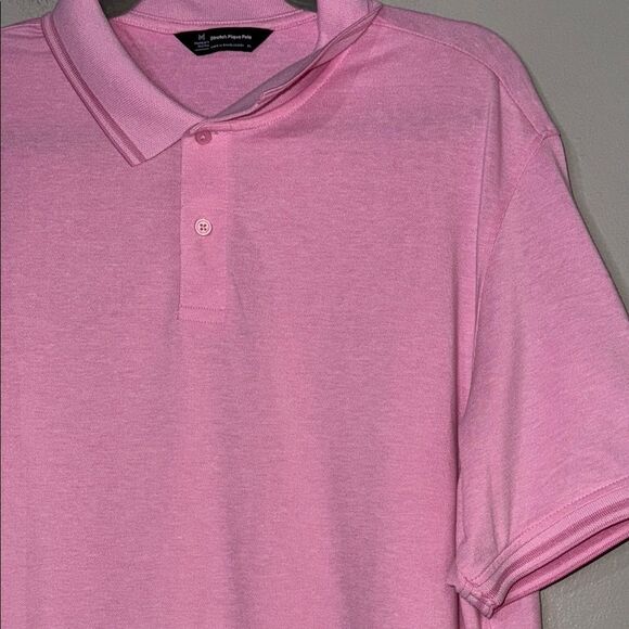 Light Pink Polo Shirt with Classic Collar and Short Sleeves - Picture 3 of 13